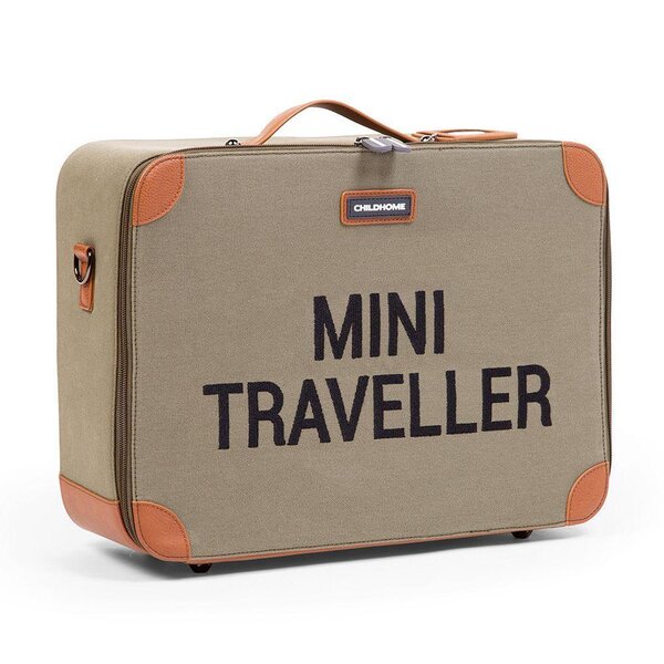 Childhome Mini traveller kids suitcase canvas Kaki - Childhome