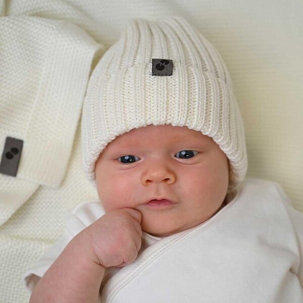 Nordbaby Knitted Bamboo Blanket 100x80cm, Bambi Natural White - Nordbaby