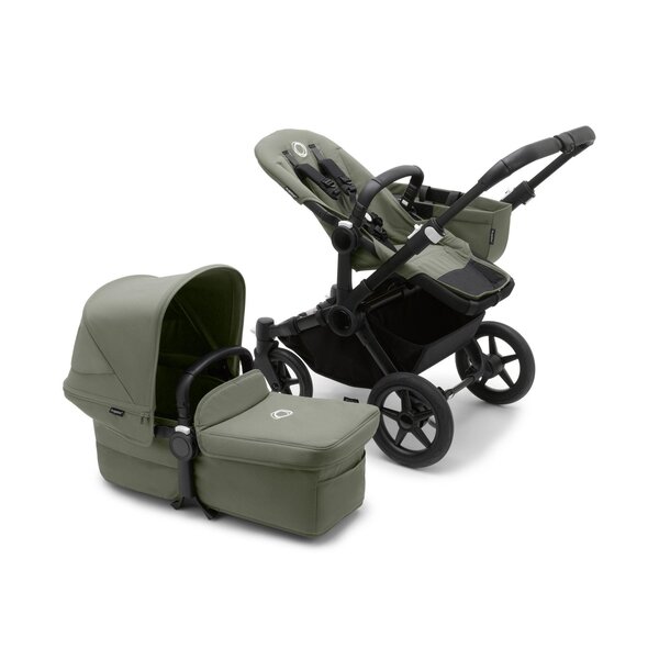 Bugaboo Donkey 5 dvīņu rati Black/Forest Green, Forest Green - Bugaboo