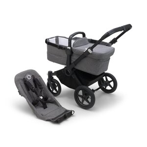 Bugaboo Donkey 5 base Black with fabrics Grey Melange - Bugaboo