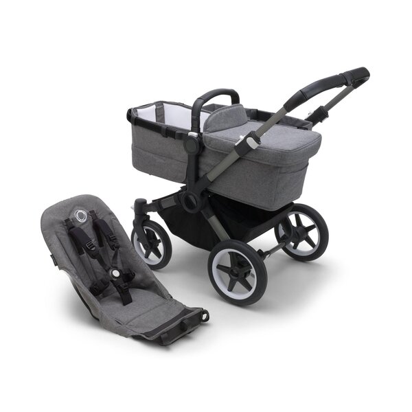 Bugaboo Donkey 5 Duo 2in1 stroller set Black/Grey Melange, Grey Melange - Bugaboo