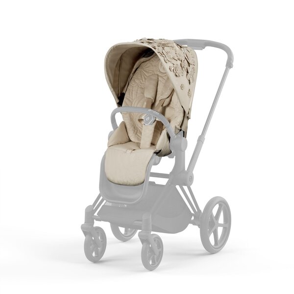 Cybex Priam V4 stroller set Simply Flowers Nude Beige, Frame Matt black - Cybex