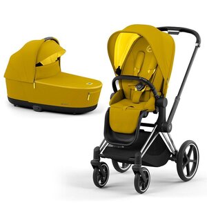 Cybex Priam vežimėlio komplektas Mustard Yellow V4 + Frame Chrome black - Cybex