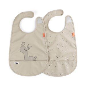 Done by Deer Bib with velcro 2-pack Lalee Sand - Done by Deer