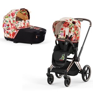 Cybex Priam V4 kомплект коляски Spring Blossom Light, Rose Gold - Cybex