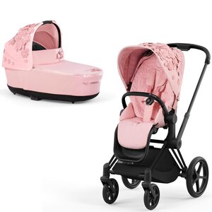 Cybex Priam V4 stroller set Simply Flowers Pale Blush, Frame Matt black - Cybex