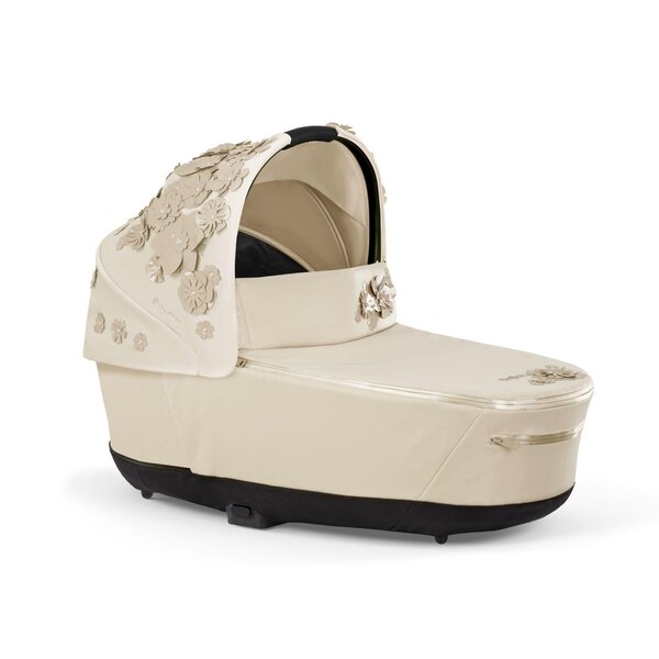 Cybex Priam V4 ratu komplekts Simply Flowers Nude Beige, ratu rāmis Matt black  - Cybex