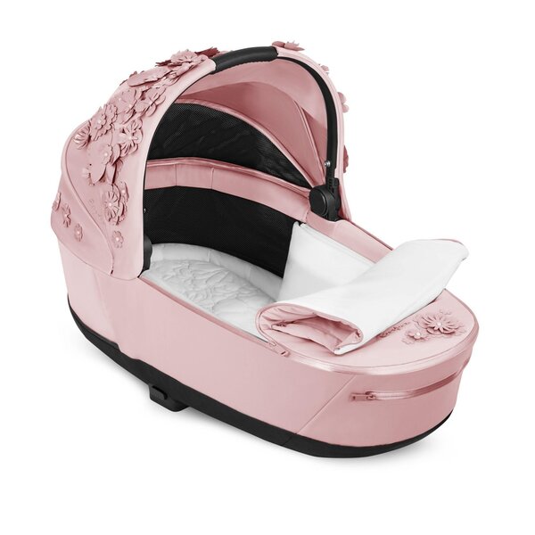 Cybex Priam V4 kомплект коляски Simply Flowers Pale Blush V4, Matt black - Cybex