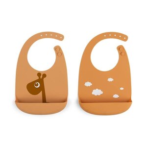 Done by Deer silicone bib 2-pack Raffi Mustard - Done by Deer