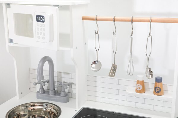 PolarB Little Chefs Kitchen with Light and Sound - White - PolarB