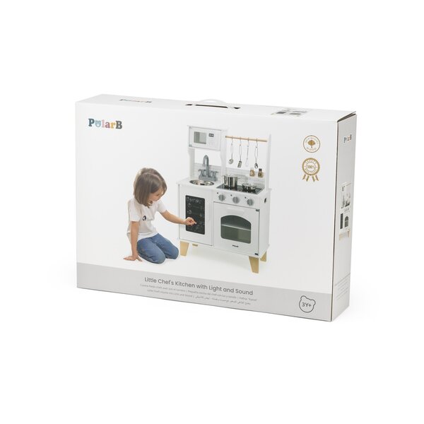 PolarB Little Chefs Kitchen with Light and Sound - White - PolarB