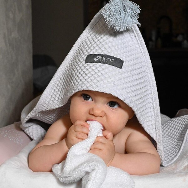 Nordbaby hooded towel with tassels 100x100cm - Nordbaby