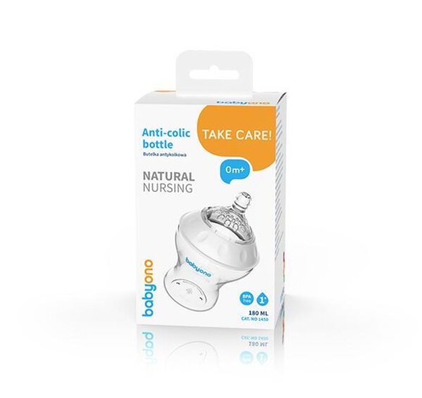 BabyOno Anti-colic lutipudel 180ml NATURAL NURSING - BabyOno