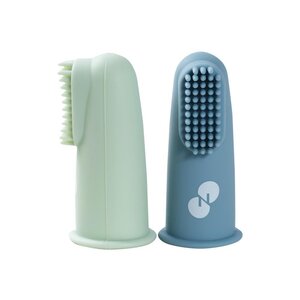 Nordbaby Silicone Finger toothbrush, Blue - Nordbaby