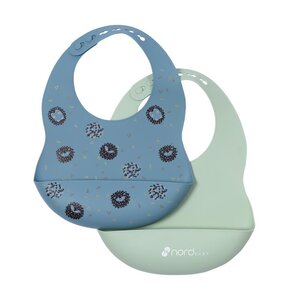 Nordbaby silikona lacīte, 2 gab. Blue/Mint Hedgehog - Nordbaby