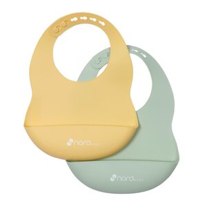 Nordbaby слюнявчик 2pcs, Yellow/Mint - Nordbaby