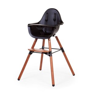 Childhome Evolu 2 chair nut/Black 2in1, with bumper - Childhome