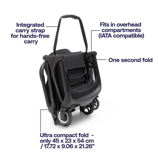 Bugaboo Butterfly pastaigu rati Black/Midnight black - Midnight black - Bugaboo