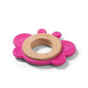 BabyOno wooden and silicone teether Butterfly - BabyOno