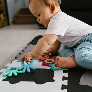 BabyOno wooden and silicone teether Crab - BabyOno