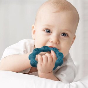 BabyOno silicone teether Ring Blue - BabyOno