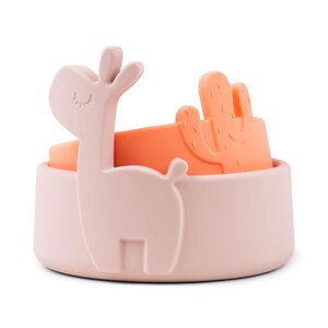 Done by Deer Silicone bowl set 2 pcs Lalee Powder/Coral - Done by Deer