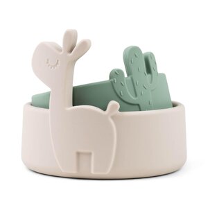 Done by Deer Silicone bowl set 2 pcs Lalee Sand/Green - Done by Deer