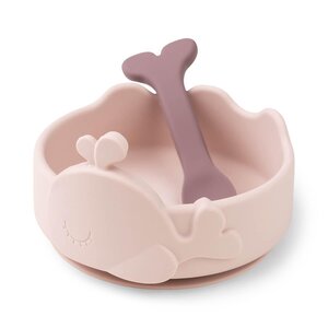 Done by Deer Silicone Stick&Stay bowl & baby spoon Wally  - Done by Deer