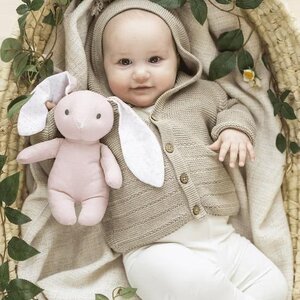 Teddykompaniet soft toy rabbit, Elina pink - Teddykompaniet