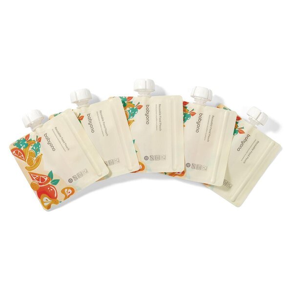 BabyOno Reusable food pouch 150ml 5pcs - BabyOno