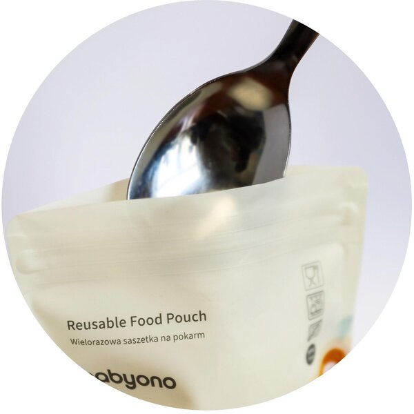 BabyOno Reusable food pouch 150ml 5pcs - BabyOno