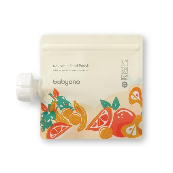 BabyOno Reusable food pouch 150ml 5pcs - BabyOno