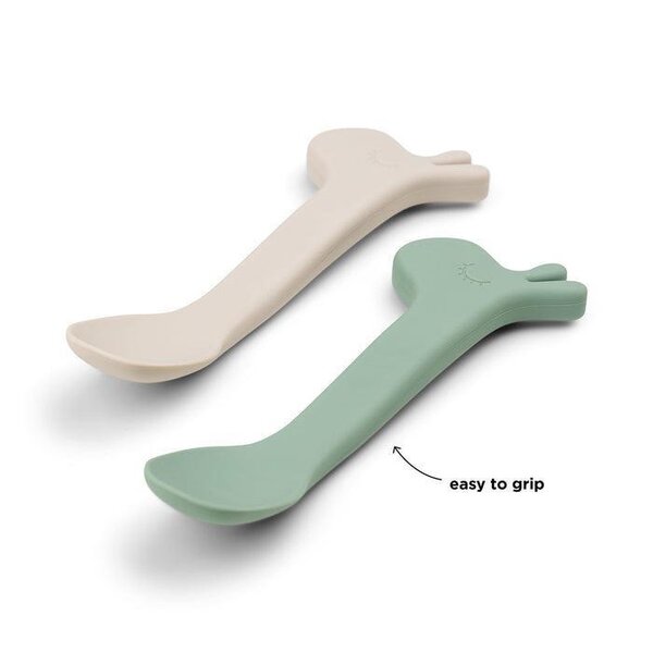Done by Deer Silicone spoon 2-pack Lalee Green - Done by Deer
