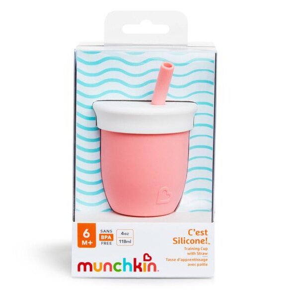Munchkin silicone straw cup 118ml Coral - Munchkin