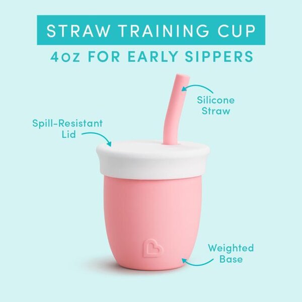 Munchkin silicone straw cup 118ml Coral - Munchkin