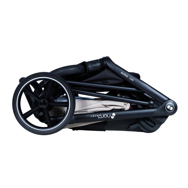Nordbaby Active Lux stroller set Peony Beige, Black frame - Nordbaby