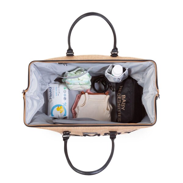 Childhome suur tarvikute kott Mommy Bag Raffia - Childhome