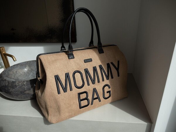 Childhome suur tarvikute kott Mommy Bag Raffia - Childhome