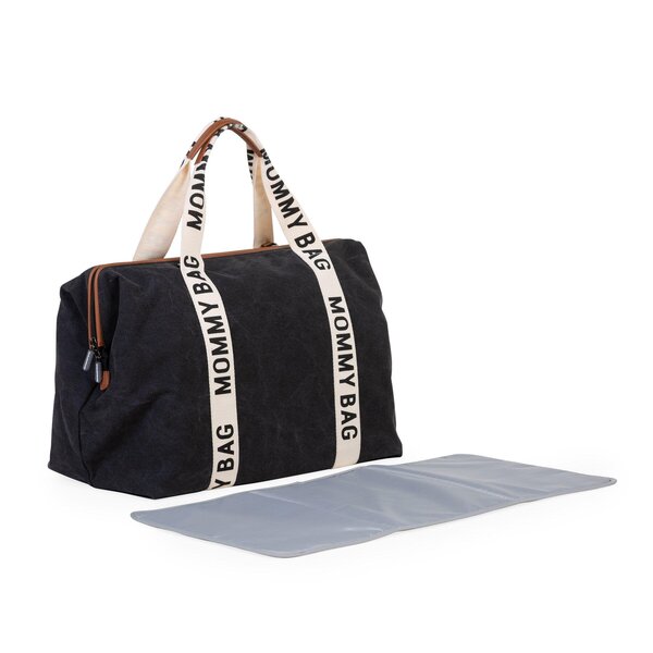 Childhome Mommy Bag suur tarvikute kott Signature Canvas Black - Childhome