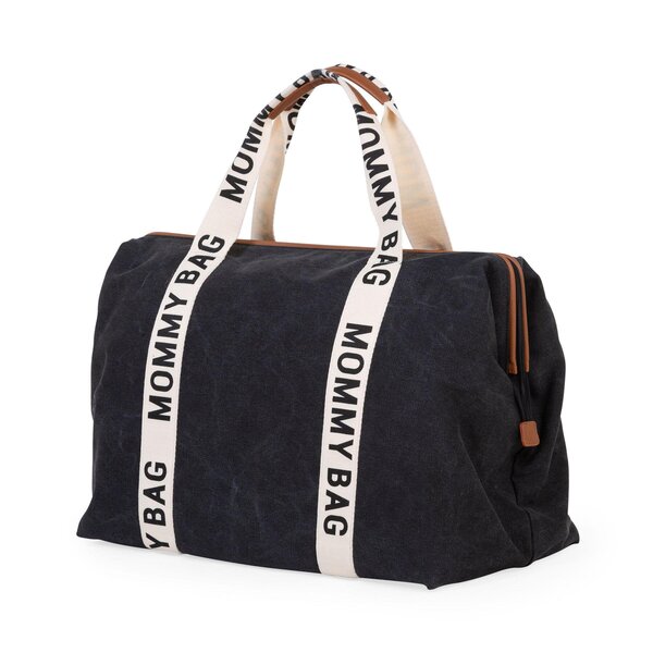 Childhome Mommy Bag suur tarvikute kott Signature Canvas Black - Childhome