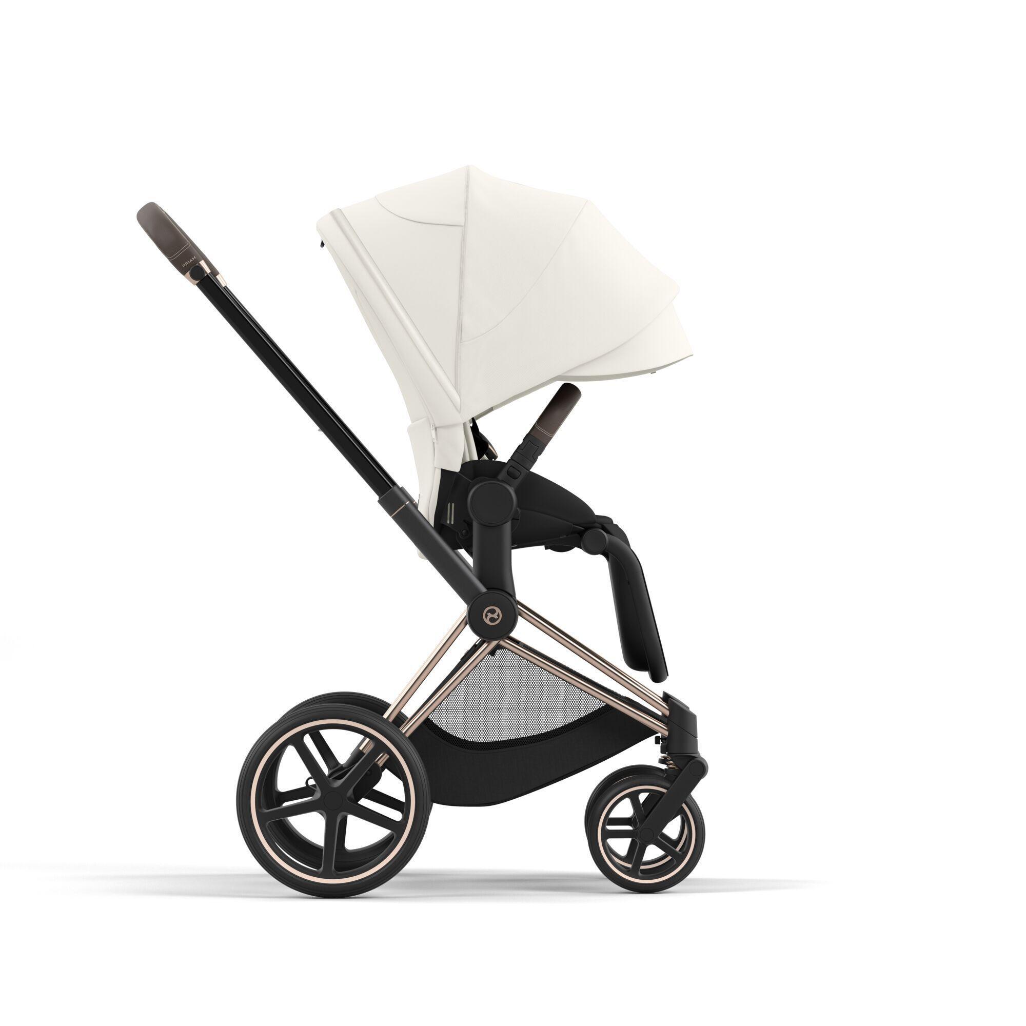 White and rose gold pram cheap
