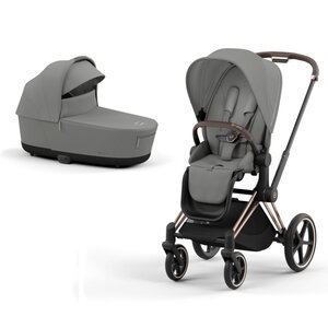 Cybex Priam V4 ratu komplekts Mirage Grey, Rose Gold rāmis - Cybex