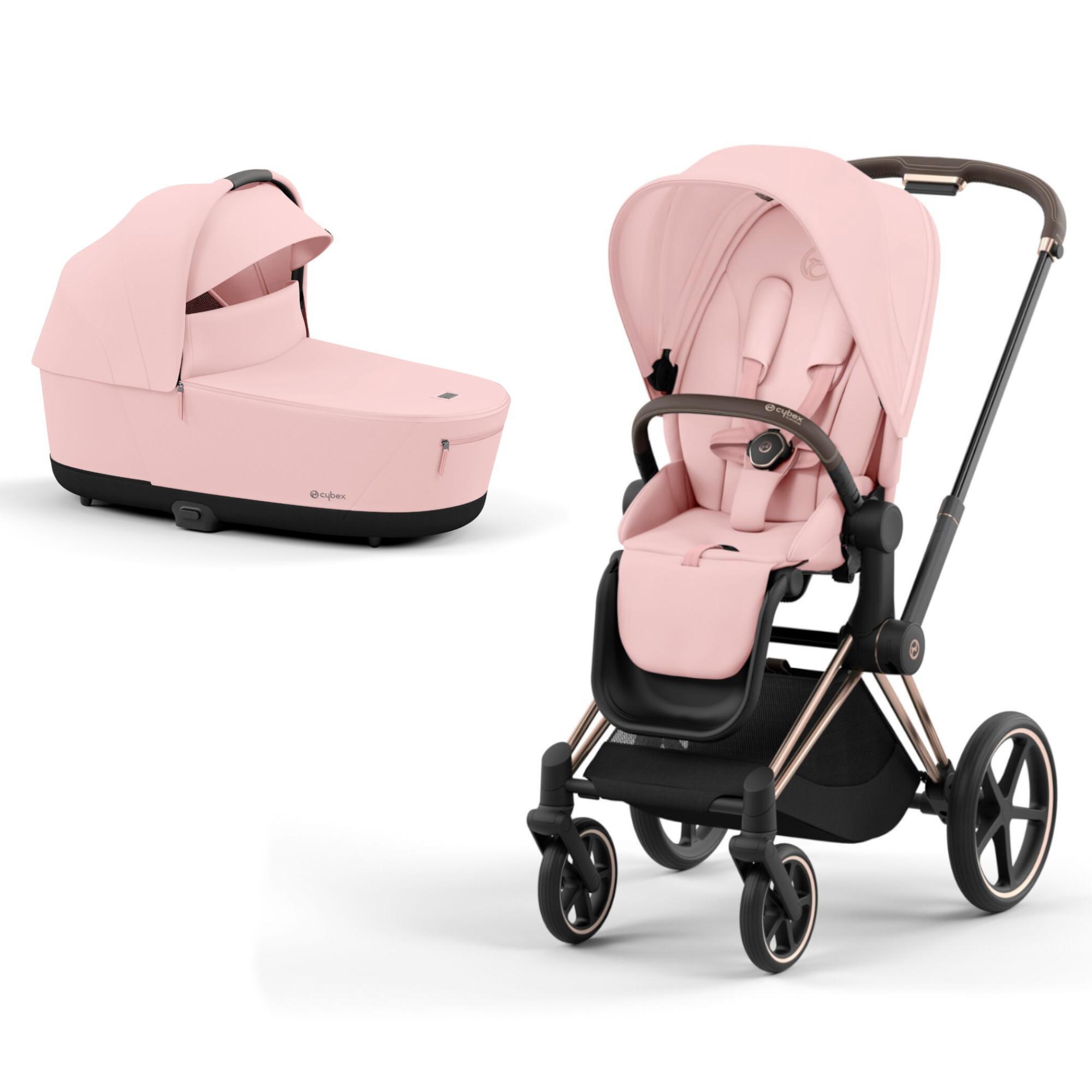 Cybex Priam V4 stroller set Peach Pink , frame Rose Gold