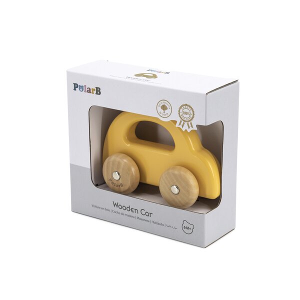PolarB Wooden Car - Yellow Multicolor - PolarB
