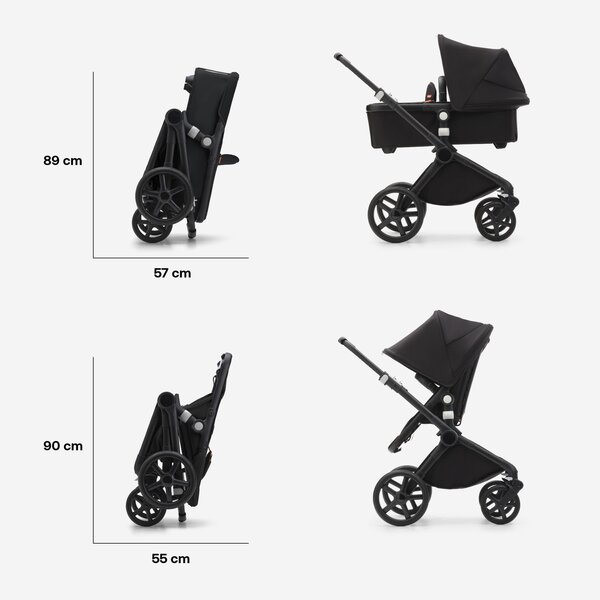 Bugaboo Fox Cub bassinet and seat stroller Black/Midnight Black - Bugaboo