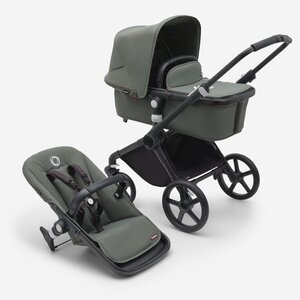 Bugaboo Fox Cub 2in1 ratu komplekts Black/Forest Green - Bugaboo