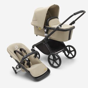 Bugaboo Fox Cub 2in1 ratu komplekts Black/Desert Beige - Bugaboo