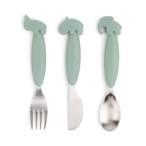 Done by Deer Easy-grip cutlery set Deer friends Green - Done by Deer