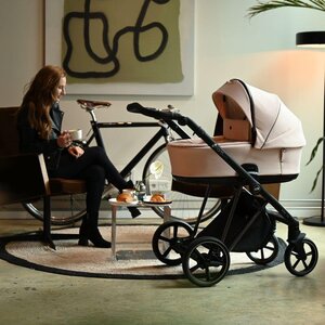Nordbaby Active Lux stroller set Peony Beige, Chrome frame - Nordbaby