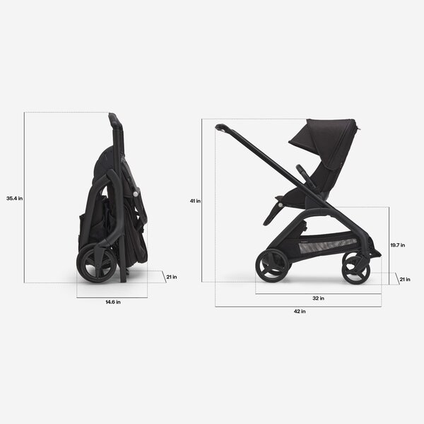 Bugaboo Dragonfly pastaigu rati Black/Forest Green-Forest Green - Bugaboo